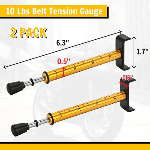 2 Pack Belt Tension Gauge, 10 Lbs Adjustable Metal Universal Belt Gauge Tool with L Pad, Motorcycle Belt Tension Tool for Motorcycle Belt Replacement in Saudi Arabia