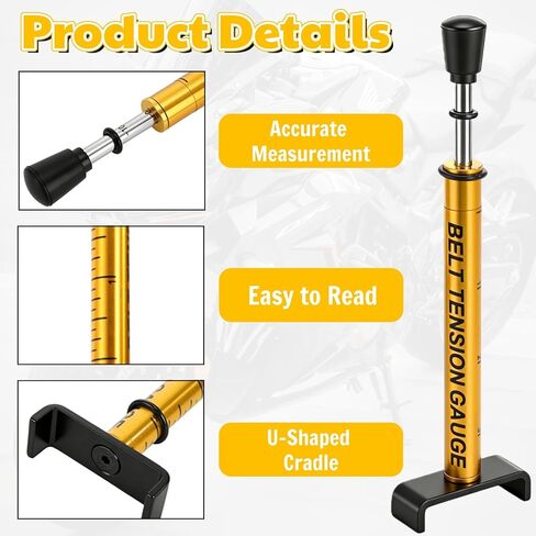 2 Pack Belt Tension Gauge, 10 Lbs Adjustable Metal Universal Belt Gauge Tool with L Pad, Motorcycle Belt Tension Tool for Motorcycle Belt Replacement in Saudi Arabia