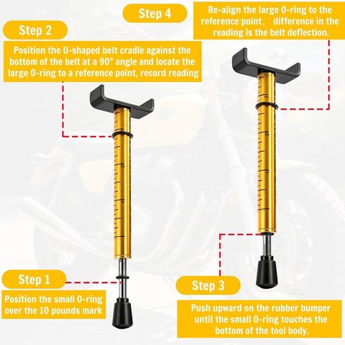 2 Pack Belt Tension Gauge, 10 Lbs Adjustable Metal Universal Belt Gauge Tool with L Pad, Motorcycle Belt Tension Tool for Motorcycle Belt Replacement in Saudi Arabia