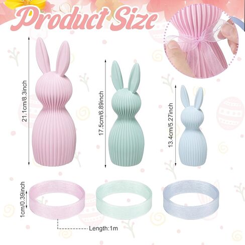 Sumind 3 Pack Easter Bunny Table Decorations Pastel Easter Bunny Figurines for Home Tiered Tray Minimalist Farmhouse Spring Home Decoration Resin Rabbit Statue for Mantel Shelves Tabletop Centerpieces in Saudi Arabia