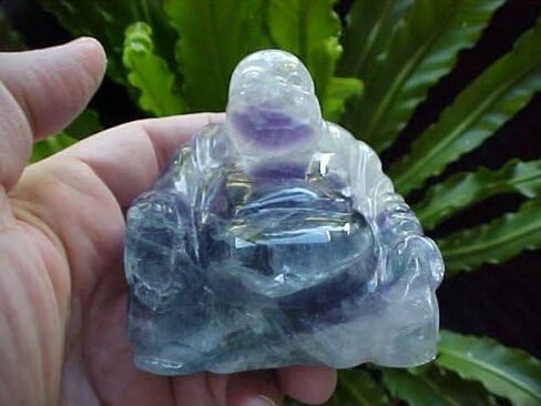 E3001 Gemqz Rainbow Fluorite Happy Buddha From China !! in Saudi Arabia