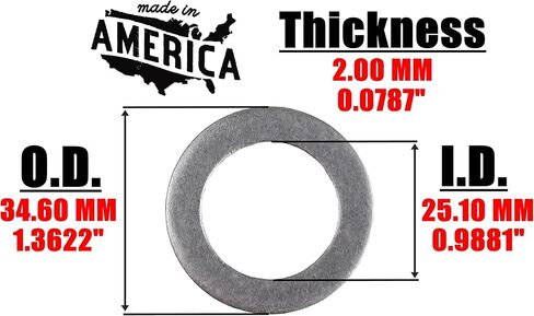 VOTEX - Made in USA - M25 25MM Oil Drain Plug Crush Washer Gasket Seal Ring - Oil/Coolant - Aluminum - 20 Pack - ACWM25 in Saudi Arabia