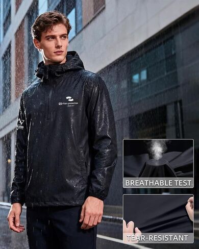 Rain Suits for Men Waterproof Lightweight Packable Outdoor Breathable Raincoat with Hood for Fishing Cycling in Saudi Arabia