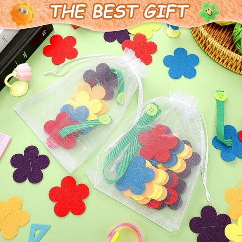 Tegeme 12 Sets Felt Buttoning Game Felt Craft Flower Buttoning Practice for Kids Montessori Practical Craft for Fine Motor Skills, Preschool Curriculum, Primary and Secondary Colors, Rainbow Activity in Saudi Arabia