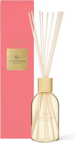 Glasshouse Fragrance Forever Florence Reed Diffuser, Home Fragrance & Perfume Scented Room Décor, Natural & Oil Free, Wild Peonies & Lily 8.4.fl.oz (250mL) in Saudi Arabia
