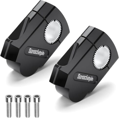 Aluminum Alloy 1.125" (28mm) Motorcycle Handlebar Risers, Universal Dirt Bike Handlebar Risers Mount Clamps Compatible with Motorcycles & Pit Bikes, CNC Machined Handlebar Risers Kit, Black in Saudi Arabia