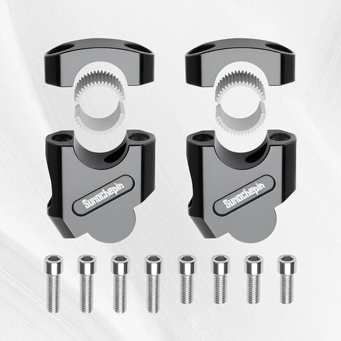 Aluminum Alloy 1.125" (28mm) Motorcycle Handlebar Risers, Universal Dirt Bike Handlebar Risers Mount Clamps Compatible with Motorcycles & Pit Bikes, CNC Machined Handlebar Risers Kit, Black in Saudi Arabia