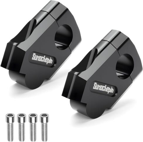 Aluminum Alloy 1.125" (28mm) Motorcycle Handlebar Risers, Universal Dirt Bike Handlebar Risers Mount Clamps Compatible with Motorcycles & Pit Bikes, CNC Machined Handlebar Risers Kit, Black in Saudi Arabia