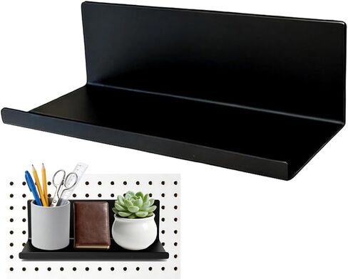 Magnetic Pegboard Shelf Metal Peg Board Organizer Steel Tray Magnetic Fridge Shelf Flat Display Shelf Wall Floating Shelf for Whiteboard Home Classroom Garage Craft Room in Kuwait