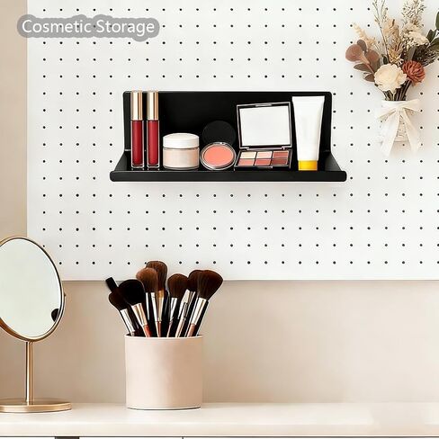 Magnetic Pegboard Shelf Metal Peg Board Organizer Steel Tray Magnetic Fridge Shelf Flat Display Shelf Wall Floating Shelf for Whiteboard Home Classroom Garage Craft Room in Kuwait