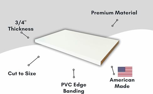 Customized White Shelves Cut to Order 3/4" - Cabinet Shelf Custom Size Shelf - Melamine Shelves Cut to Order 3/4" - Cabinet Replacement Shelves (White) in Saudi Arabia
