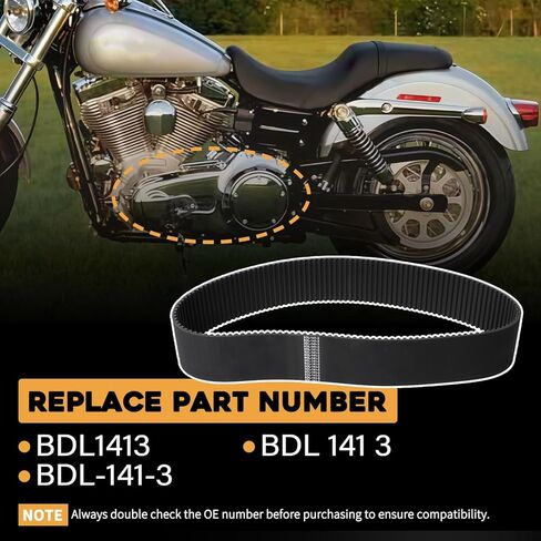 حزام محرك HTD 3 بوصة 141T 8 مم متوافق مع مجموعة محرك Harley Davidson 1990-2006 EVO-9SF يحل محل BDL-141-3 BDL 141 3 BDL1413 in Kuwait