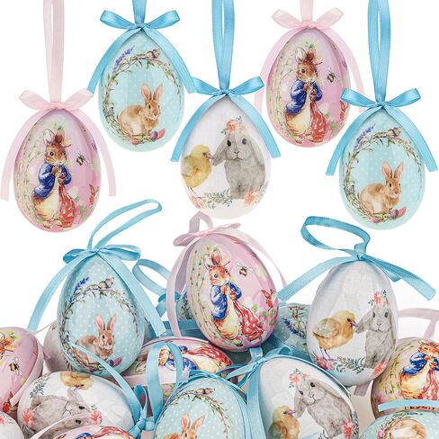 12 قطعة من بيض عيد الفصح المعلق، زينة شجرة عيد الفصح، زينة بيض بلاستيكية ملونة لشجرة معلقة، زينة البيض لحفلة عيد الميلاد، ديكور عطلة الربيع in Kuwait