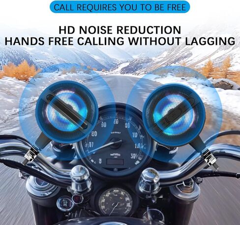 Bluetooth Motorcycle Speakers - 200W Waterproof Sound System with Built-in Class D Amplifier, 3 Inch Full-Range Speakers, FM Radio, Metal Housing - Compatible with ATV/UTV/Golf Cart/Jet Ski in Saudi Arabia