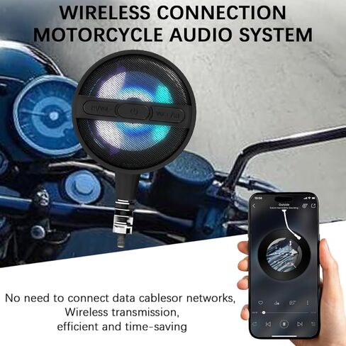 Bluetooth Motorcycle Speakers - 200W Waterproof Sound System with Built-in Class D Amplifier, 3 Inch Full-Range Speakers, FM Radio, Metal Housing - Compatible with ATV/UTV/Golf Cart/Jet Ski in Saudi Arabia