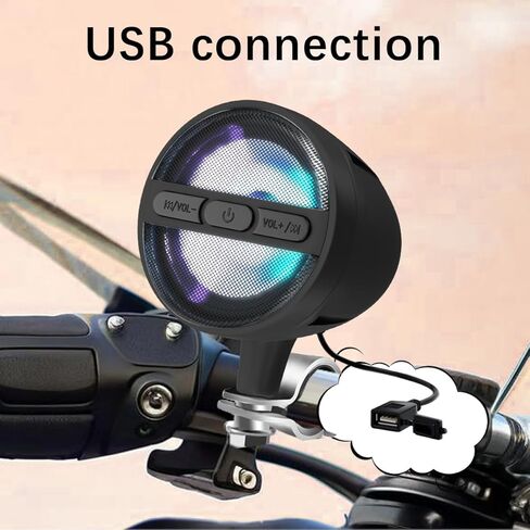 Bluetooth Motorcycle Speakers - 200W Waterproof Sound System with Built-in Class D Amplifier, 3 Inch Full-Range Speakers, FM Radio, Metal Housing - Compatible with ATV/UTV/Golf Cart/Jet Ski in Saudi Arabia