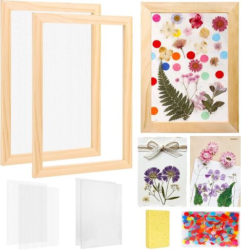Aboofx Acrylic Flower Press Kit, 6 Layers 12" x 8" Flower Pressing Kit DIY Arts and Craft Kit for Adults Kids, DIY Pressed Flower Plant Preservation Kit for Beginner Crafts Lovers in Saudi Arabia