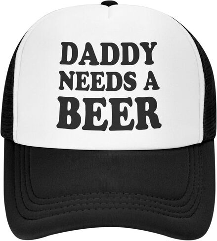 Daddy Needs A Beer Funny Trucker Hat Adjustable Snapback Adult Humor Baseball Cap Gag Gifts for Men Women in Saudi Arabia