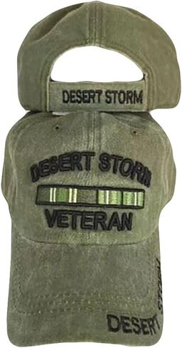 Desert Storm Veteran Subdued Olive Green Cotton Embroidered Cap Hat Licensed X1 in Saudi Arabia