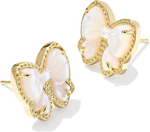 Kendra Scott Womens Haley Bow Stud Earrings Gold Rose Violet Mother Of Pearl One Size, in Saudi Arabia