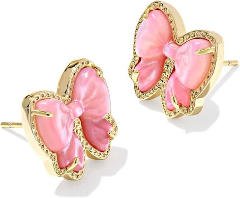 Kendra Scott Womens Haley Bow Stud Earrings Gold Rose Violet Mother Of Pearl One Size, in Saudi Arabia