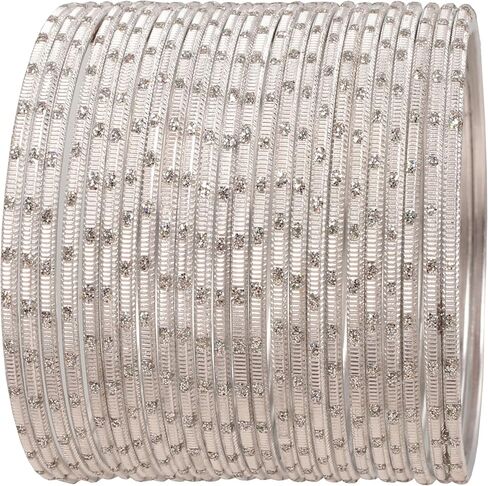 Touchstone Large Indian Bangles for Women Jewelry American Size Stackable chudiyan Colorful Fancy churi Set Metal Bracelets Jewellery Golden dots Vintage Textured Colors in Saudi Arabia