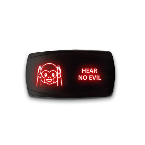 HAZARD FLASHERS - Red - STARK 5-PIN HORIZONTAL Laser Etched LED Rocker Switch Dual Light - 20A 12V ON/OFF in Kuwait