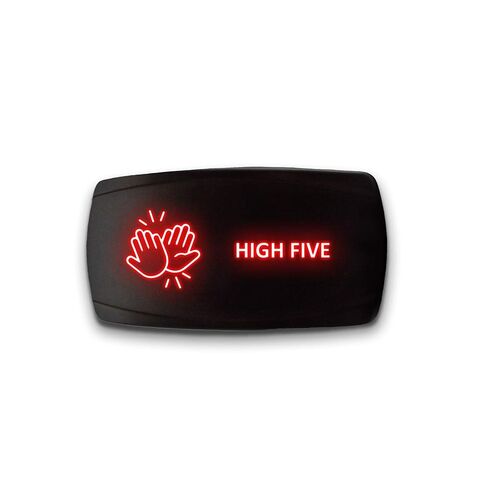 HAZARD FLASHERS - Red - STARK 5-PIN HORIZONTAL Laser Etched LED Rocker Switch Dual Light - 20A 12V ON/OFF in Kuwait