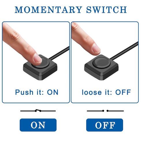 5PCS Momentary Push Button Switch 12V 24V 1m Prewired Cable Urface Mount ON/Off Horn Buttons Mini Square Switch Black with Wiring Buckle for Control Car Wipers LED Lights Fans DIY in Saudi Arabia