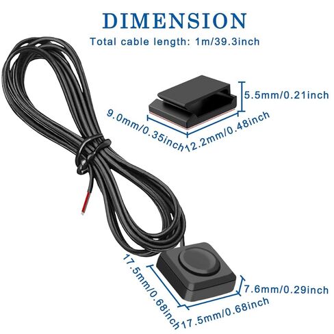 5PCS Momentary Push Button Switch 12V 24V 1m Prewired Cable Urface Mount ON/Off Horn Buttons Mini Square Switch Black with Wiring Buckle for Control Car Wipers LED Lights Fans DIY in Saudi Arabia