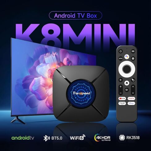 Android TV Box 13.0 4GB 64GB يدعم 8K 6K 2.4G 5.0G WiFi TV Box 2023 مع شرائح RK3528 HDR10 VP9 BT5.0 USB 3.0&2.0 3D 100M Ethernet in Kuwait