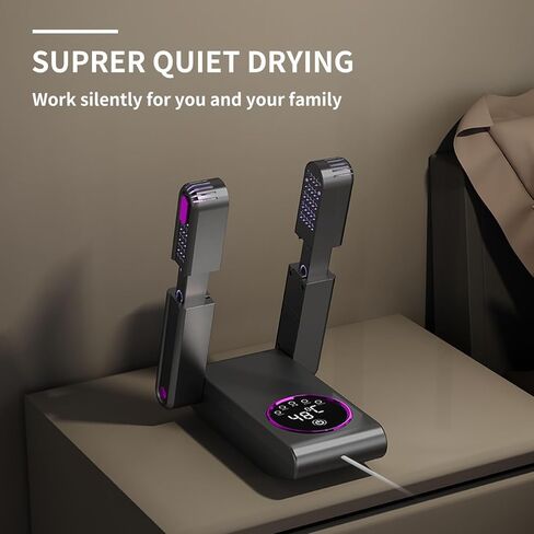 مجفف الأحذية، مجفف الأحذية مع مؤقت وأنبوب تلسكوبي قابل للتعديل - يجفف ويزيل الروائح الكريهة بشكل فعال، مناسب لمختلف الأحذية مثل أحذية الثلج العالية وأحذية الصيد والقفازات الدافئة. in Kuwait