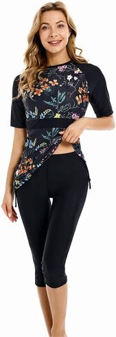 بدلة ركوب الأمواج من Rash Guard بأكمام قصيرة، ملابس سباحة بوركيني متواضعة للنساء، ملابس سباحة محتشمة، ملابس الشاطئ in Kuwait