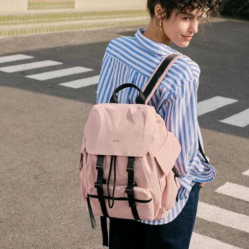 ELLE Women's Large Flap Lightweight Backpack with Buckle Drawstring Closure, Water Repellent in Kuwait