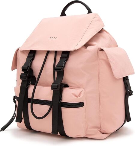 ELLE Women's Large Flap Lightweight Backpack with Buckle Drawstring Closure, Water Repellent in Kuwait