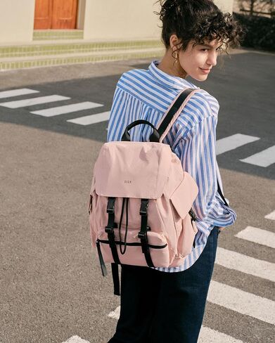 ELLE Women's Large Flap Lightweight Backpack with Buckle Drawstring Closure, Water Repellent in Kuwait