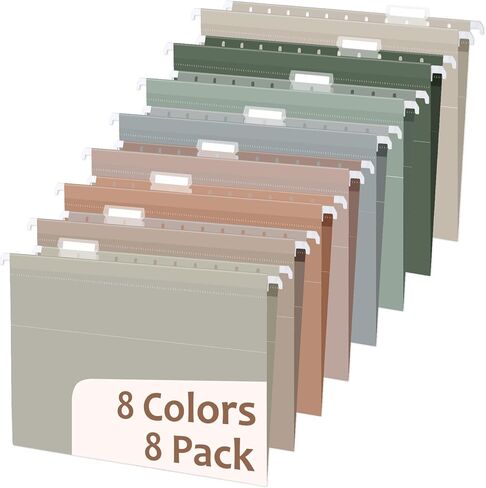 gisgfim 16pack Poly Plastic Hanging File Folders Letter Size 11.8 x 8.85 Inches File Folders Filing Cabinet Organizer Ideal for Home and Office Organization and Papers Classification Morandi Colors in Saudi Arabia