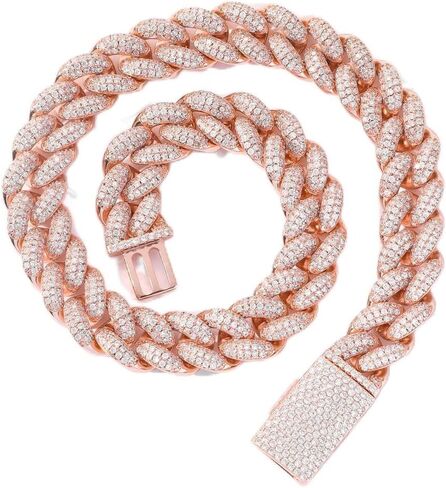 عقد من الذهب الخالص على الفضة الإسترليني S925 مقاس 20 مم ميامي الكوبي، ملابس الشارع المميزة، هدية جريئة لمن يرتدون الثقة in Kuwait