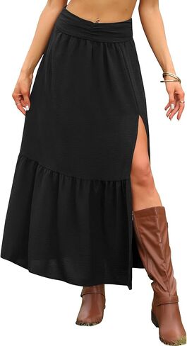 Allegra K Boho Skirt for Women's Summer High Waisted A Line Casual Long Maxi Skirts in Saudi Arabia