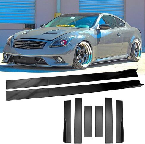 6Pcs Universal Car Side Skirts 78.7" Car Rocker Panels Body Kit Side Skirt Compatible with BMW Infiniti G37 Chevy Camaro Honda Civic Accord Camry Ford Mazda (Gloss Black, 78.7 Inch) in Saudi Arabia