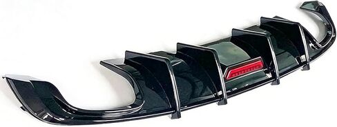 Rear Diffuser Compatible with 2017-2019 Audi A4Sline S4 B9 Rear Bumper Diffuser Lip,Replacement with Red Light,ABS Plastic (Glossy Black Style) in Kuwait