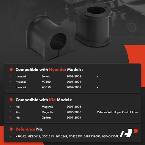 A-Premium 2 x Front to Frame Sway Bar Bushing Kit, Compatible with Hyundai Sonata 2002, XG300 2001, XG350 2002 & Kia Optima 2001-2004, Magentis 2001-2006 in Saudi Arabia