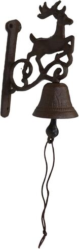 Ebros Gift Cast Iron Rustic Vintage Western Forest Stag Deer Bell Door Wall Dinner Yard Farm Bell Outdoor Farmhouse Cottage Mountain Cabin Lodge Accent Bells in Saudi Arabia