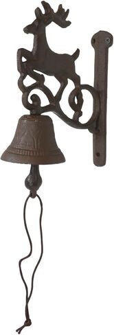 Ebros Gift Cast Iron Rustic Vintage Western Forest Stag Deer Bell Door Wall Dinner Yard Farm Bell Outdoor Farmhouse Cottage Mountain Cabin Lodge Accent Bells in Saudi Arabia