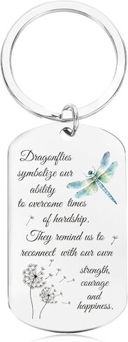 Inspirational Dragonfly Keychain - Encouragement Gift for Women, Girls, Dragon Fly Lovers - Jewelry and Decor for Birthday in Saudi Arabia