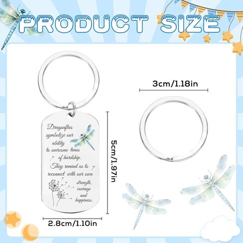 Inspirational Dragonfly Keychain - Encouragement Gift for Women, Girls, Dragon Fly Lovers - Jewelry and Decor for Birthday in Saudi Arabia
