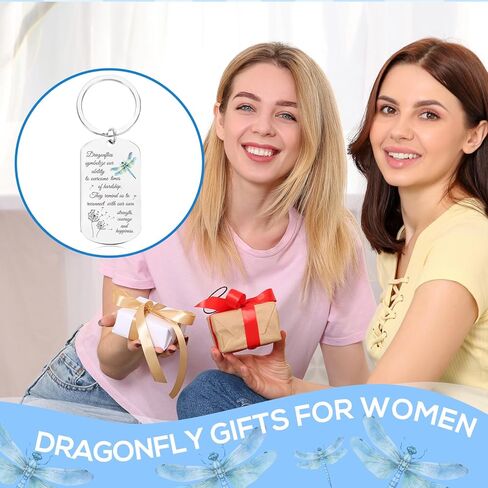 Inspirational Dragonfly Keychain - Encouragement Gift for Women, Girls, Dragon Fly Lovers - Jewelry and Decor for Birthday in Saudi Arabia