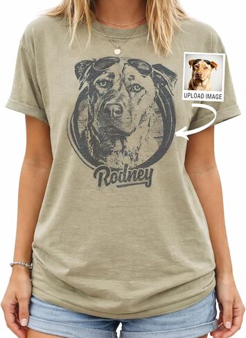 Personalized Dog Photo Shirt for Women and Men, Custom Dogs Face Shirt, Sweatshirt, Hoodie, Dogs Mom Shirts, Pet Photo Shirts, Dog Mom Gifts, Pet Owner Gifts Customized, Cat Mama Tshirt in Saudi Arabia