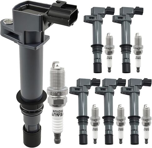 Ignition Coil Pack and Iridium Spark Plug UF270 Set of 6 Compatible with Dodge Jeep Mitsubishi Liberty Grand Cherokee Raider Commander Nitro Durango Dakota 3.7L V6 in Saudi Arabia