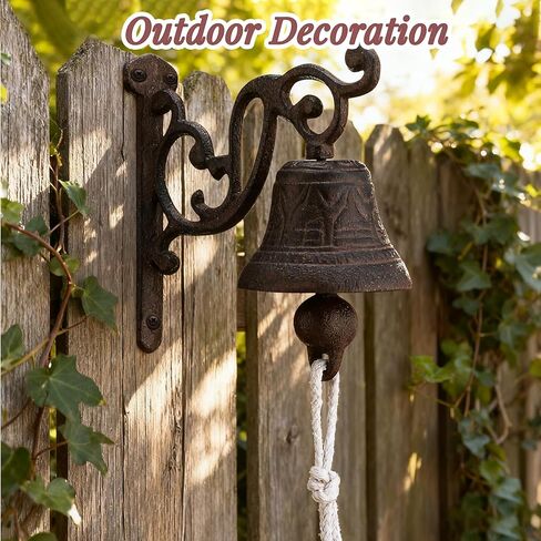 Vintage Outdoor Dinner Hanging Bell -Wall Mounted Cast Iron Doorbell with Clear Sound for Patio, Garden, Kitchen, Hallway & Indoor Decor in Saudi Arabia